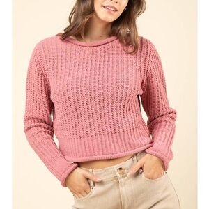 NWT New In Cozy Rose Knit Sweater, Size S